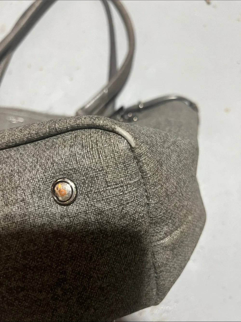 TUMI Tote Bag in Dark Gray with Leather Trim